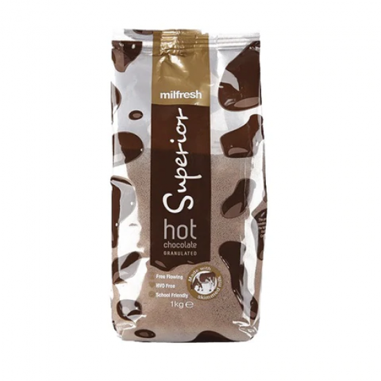 Hot Chocolate for vending machine Milfresh Superior Granulated (10 x 1kg) - Ethical, School-Friendly & HVO free Hot Chocolate for vending machine Milfresh Superior Granulated (10 x 1kg) - Ethical, School-Friendly & HVO free