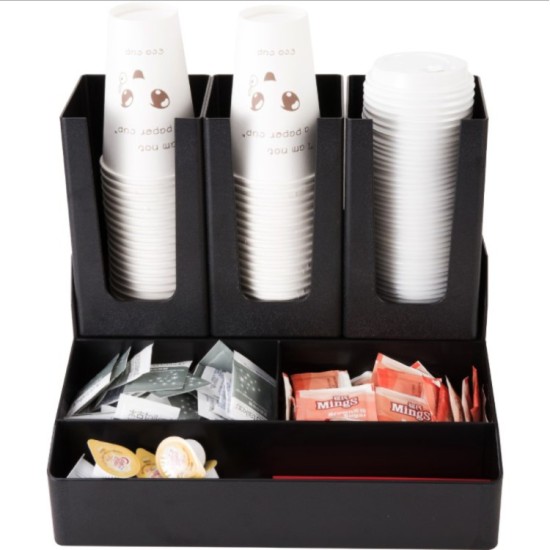Cup Holder / Dispenser (Black) - 3 Stacks Cup Holder / Dispenser (Black) - 3 Stacks