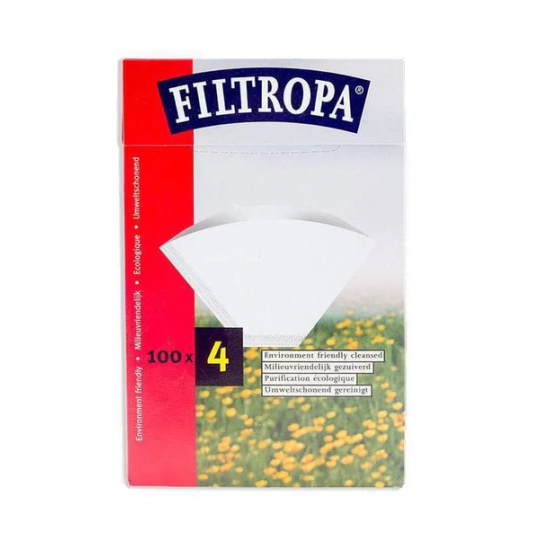Filtropa Coffee Filter Papers (White) - 4 - 100 pack Filtropa Coffee Filter Papers (White) - 4 - 100 pack