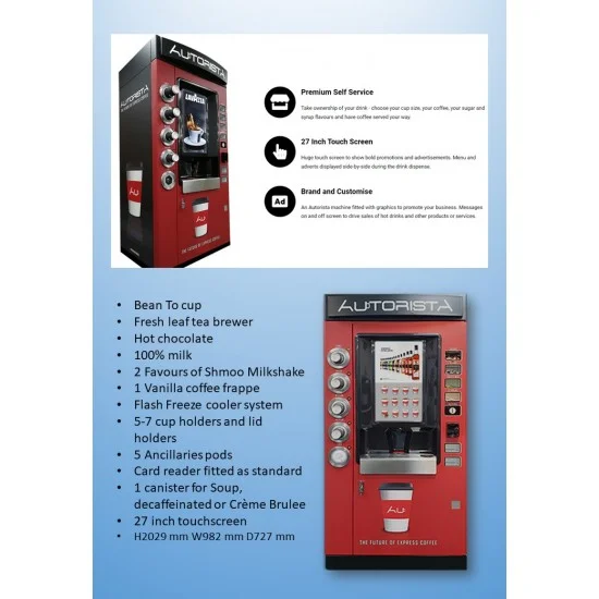 Autorista Hybrid Drinks Vending Machine (Coffee, Hot Drinks & Milkshakes)
