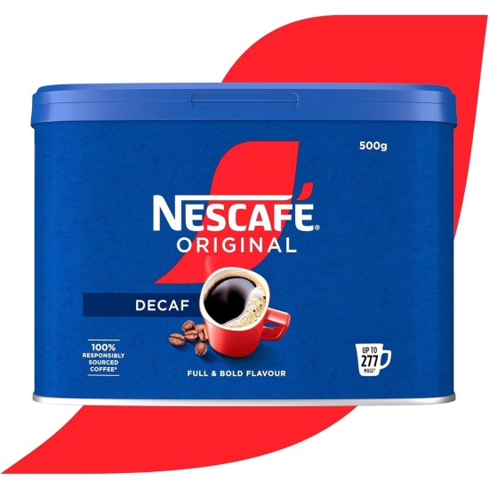 Nescafe Decaf Instant Coffee Granules (500g tin) - 277 Cups Nescafe Decaf Instant Coffee Granules (500g tin) - 277 Cups
