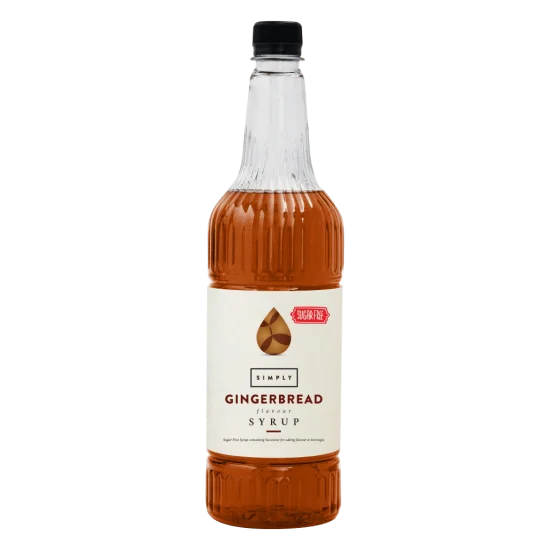 Coffee syrup - IBC Simply Gingerbread Sugar Free Syrup (1LTR) - Vegan & Halal Certified