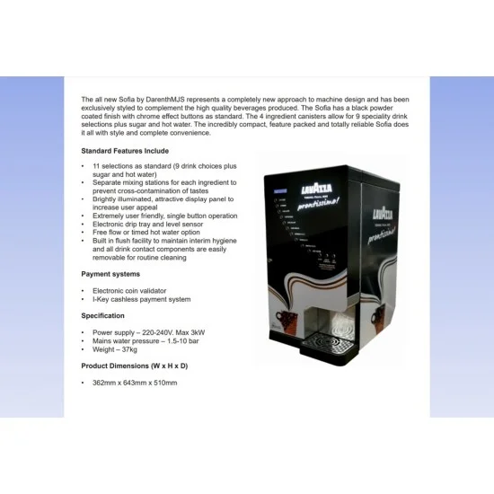 Commercial Coffee Machine Sofia Table-Top Instant Wholebean (inc. VAT & Delivery) - Card Reader Included Commercial Coffee Machine Sofia Table-Top Instant Wholebean (inc. VAT & Delivery) - Card Reader Included