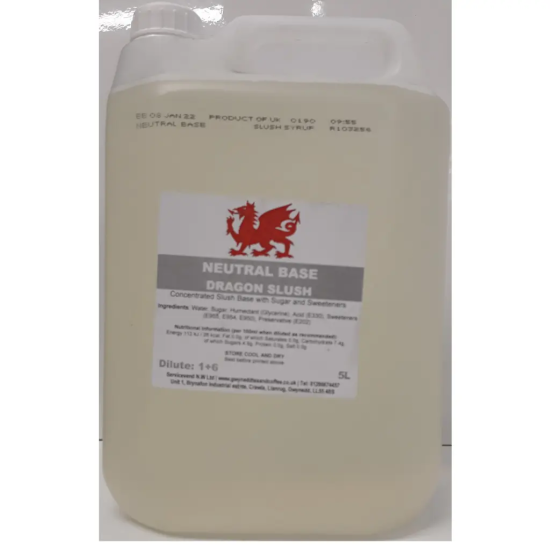 Base Neutral Slush Syrup for Cocktails (5 litres) - Slush, Slushy, Slushie, Slush Puppy, Slush Puppie Base Neutral Slush Syrup for Cocktails (5 litres) - Slush, Slushy, Slushie, Slush Puppy, Slush Puppie