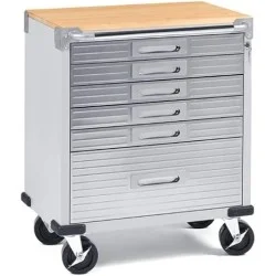 Lockable Trolley Base 2-Door Rolling Cabinet